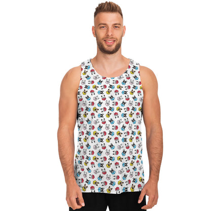 French Bulldog Reading Book Print Men's Tank Top