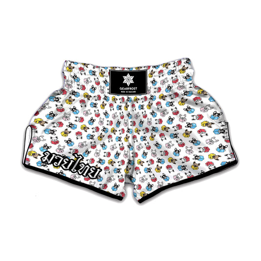 French Bulldog Reading Book Print Muay Thai Boxing Shorts