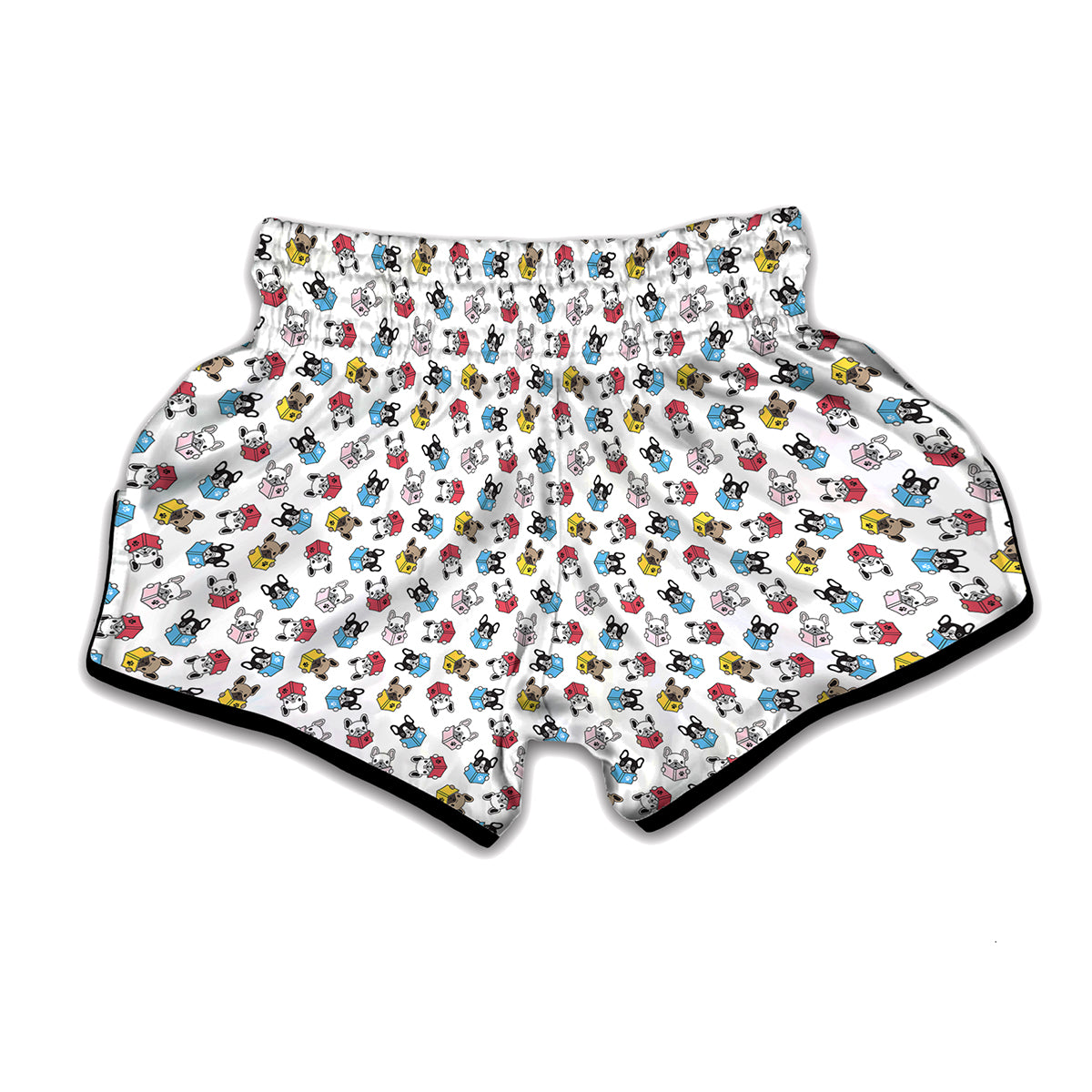 French Bulldog Reading Book Print Muay Thai Boxing Shorts