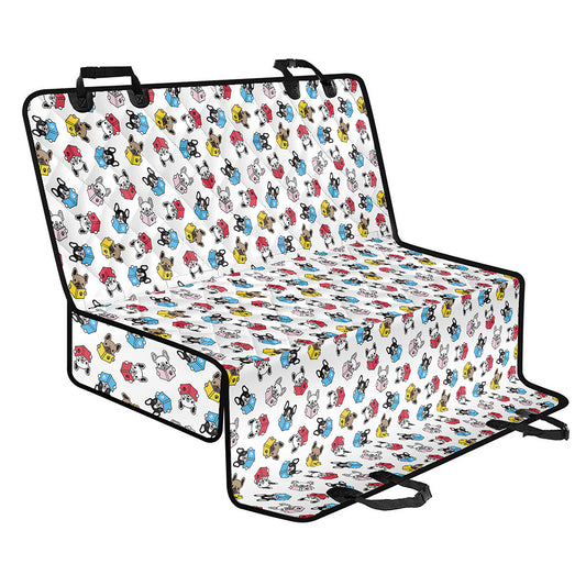 French Bulldog Reading Book Print Pet Car Back Seat Cover