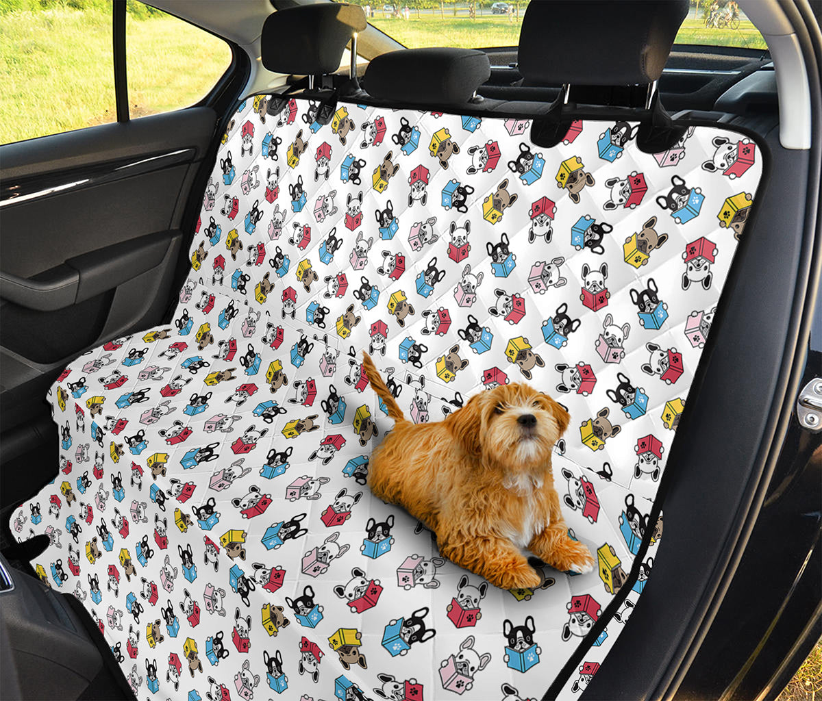 French Bulldog Reading Book Print Pet Car Back Seat Cover