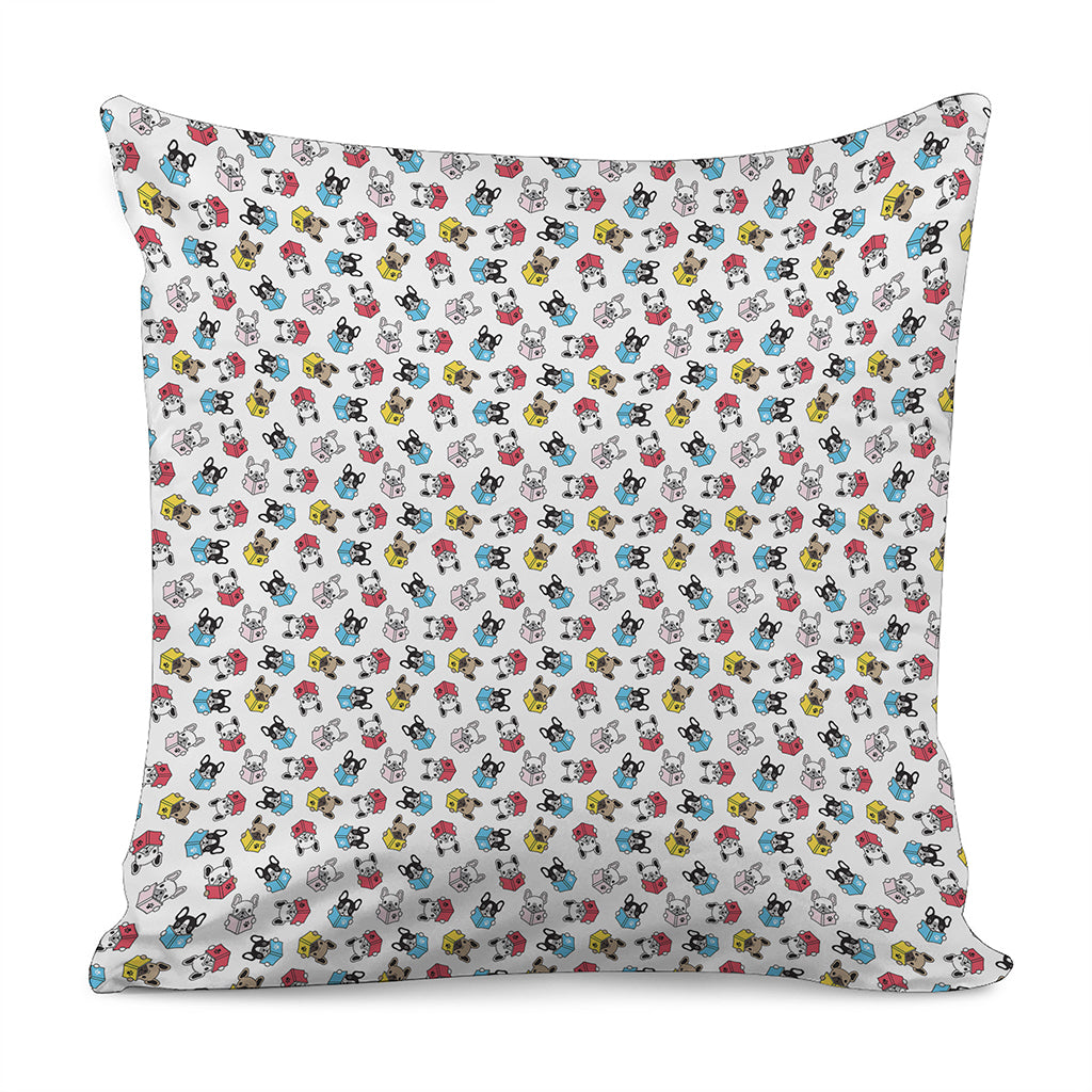 French Bulldog Reading Book Print Pillow Cover