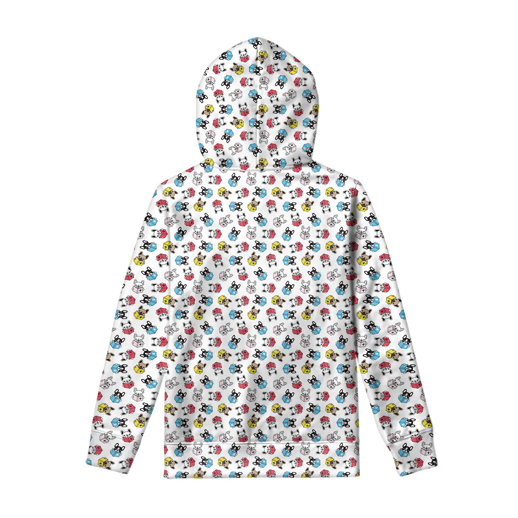 French Bulldog Reading Book Print Pullover Hoodie