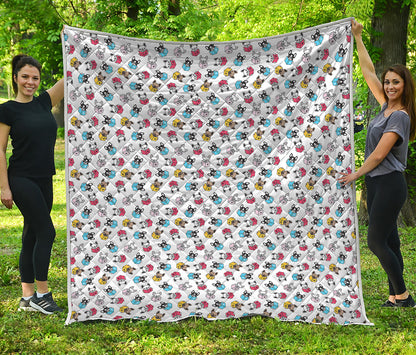 French Bulldog Reading Book Print Quilt