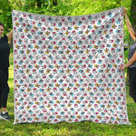 French Bulldog Reading Book Print Quilt