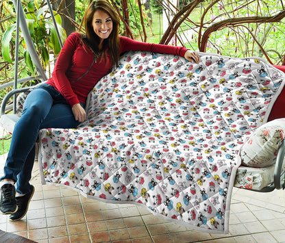 French Bulldog Reading Book Print Quilt