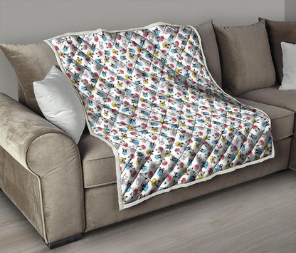 French Bulldog Reading Book Print Quilt