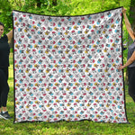 French Bulldog Reading Book Print Quilt