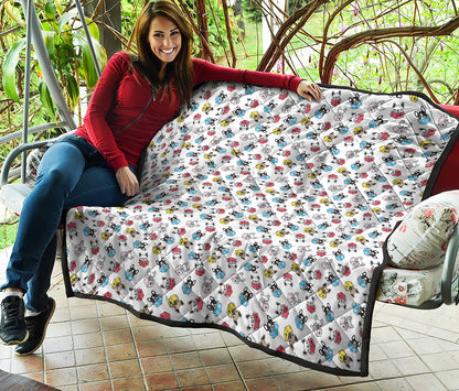 French Bulldog Reading Book Print Quilt