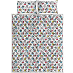 French Bulldog Reading Book Print Quilt Bed Set