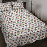 French Bulldog Reading Book Print Quilt Bed Set
