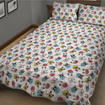 French Bulldog Reading Book Print Quilt Bed Set
