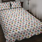 French Bulldog Reading Book Print Quilt Bed Set