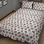 French Bulldog Reading Book Print Quilt Bed Set