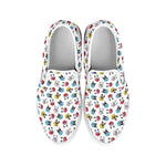 French Bulldog Reading Book Print White Slip On Shoes