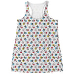 French Bulldog Reading Book Print Women's Racerback Tank Top