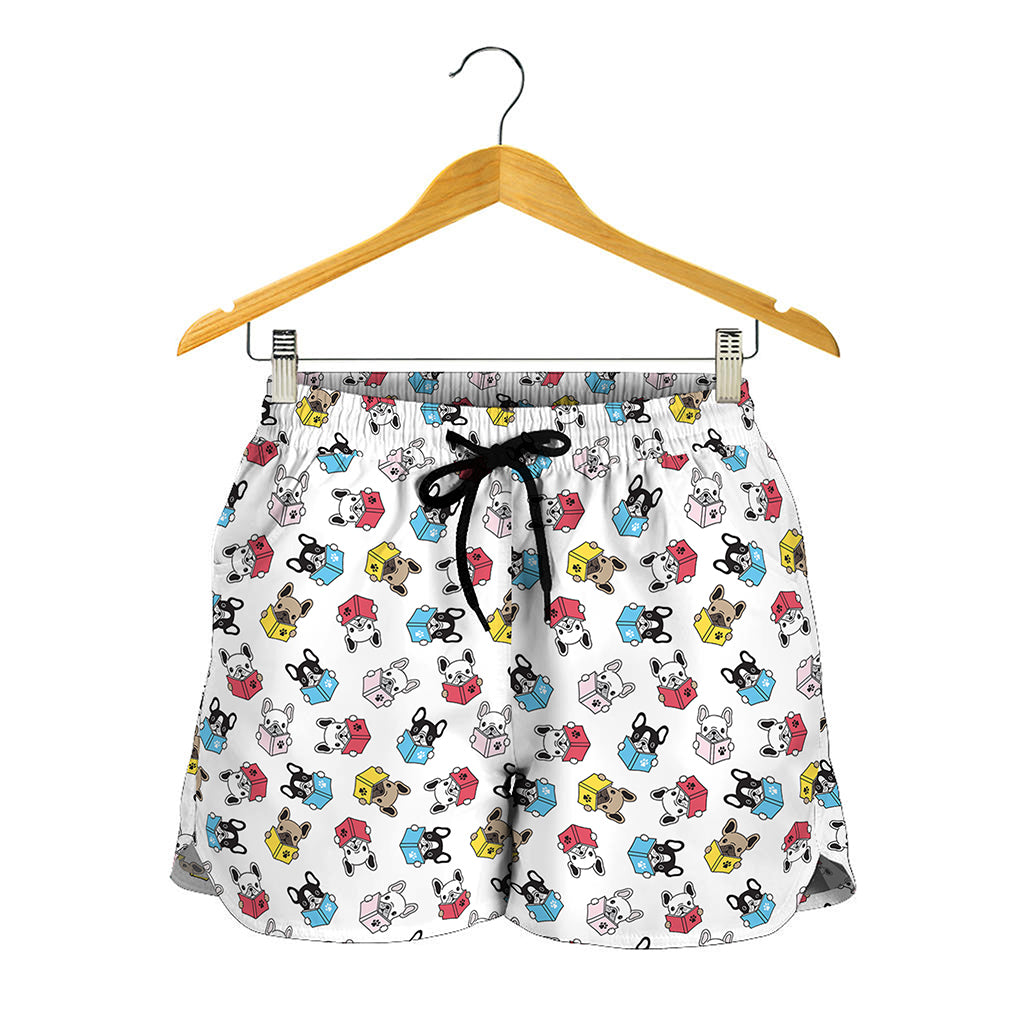 French Bulldog Reading Book Print Women's Shorts