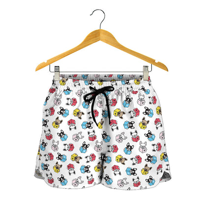 French Bulldog Reading Book Print Women's Shorts