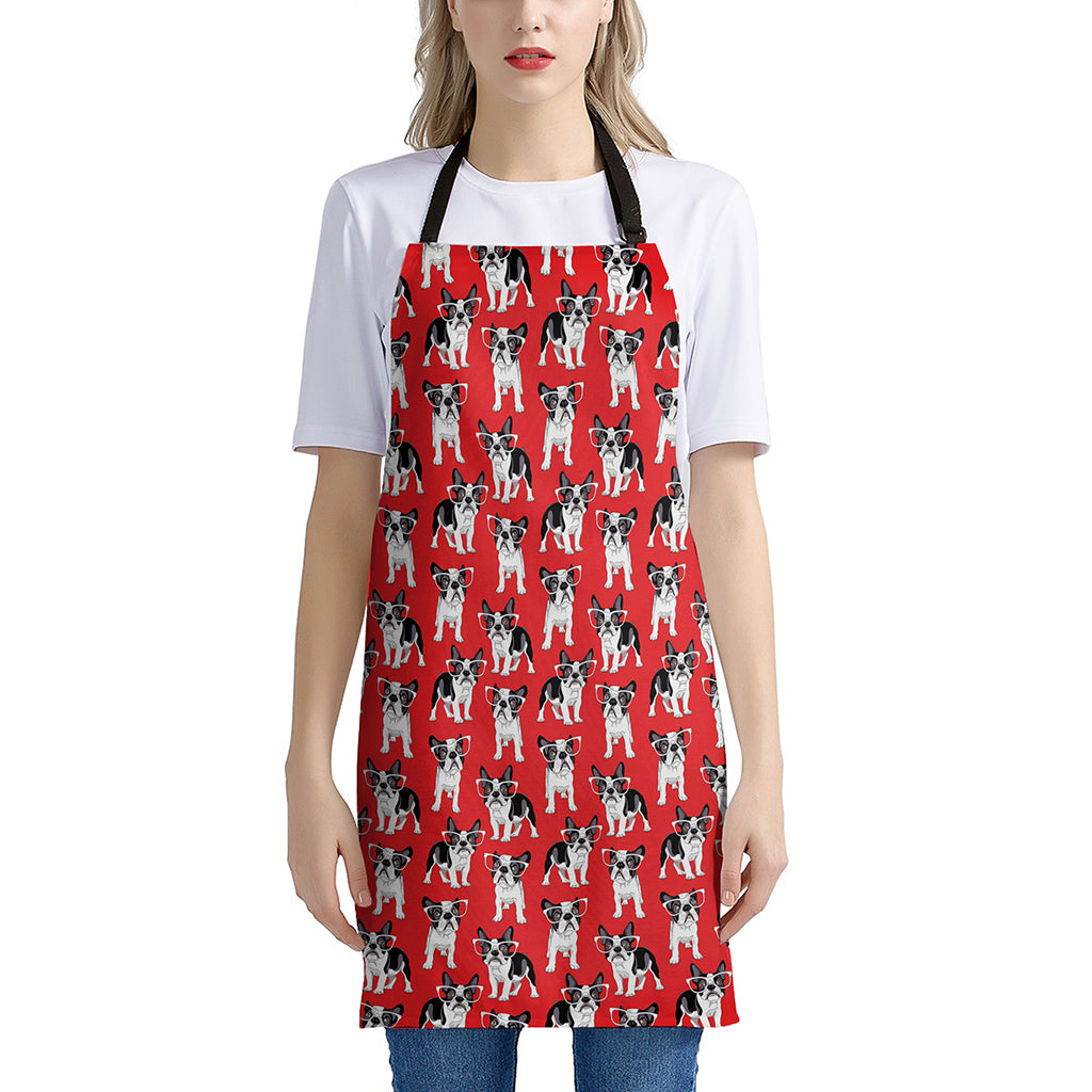 French Bulldog With Glasses Print Apron