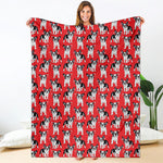 French Bulldog With Glasses Print Blanket