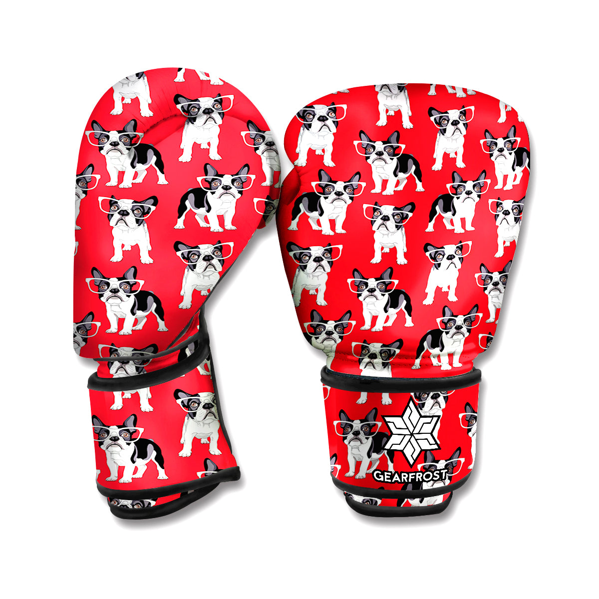 French Bulldog With Glasses Print Boxing Gloves