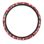 French Bulldog With Glasses Print Car Steering Wheel Cover