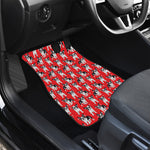 French Bulldog With Glasses Print Front and Back Car Floor Mats