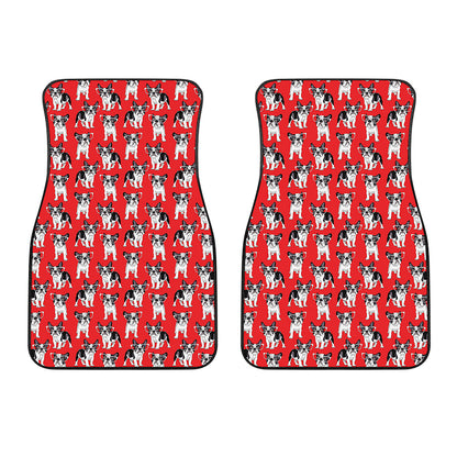 French Bulldog With Glasses Print Front Car Floor Mats