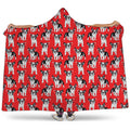 French Bulldog With Glasses Print Hooded Blanket