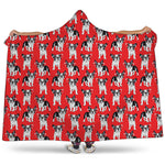 French Bulldog With Glasses Print Hooded Blanket