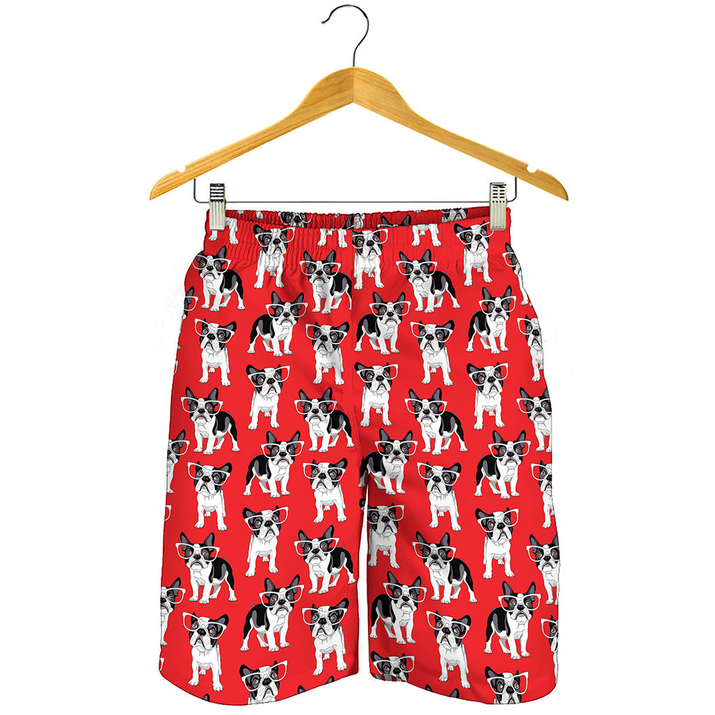 French Bulldog With Glasses Print Men's Shorts