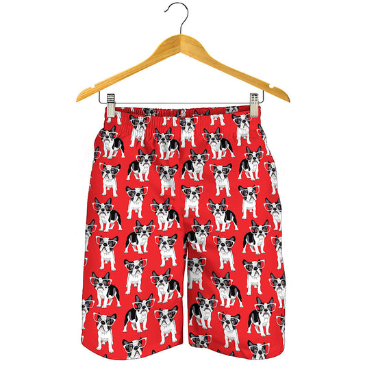 French Bulldog With Glasses Print Men's Shorts