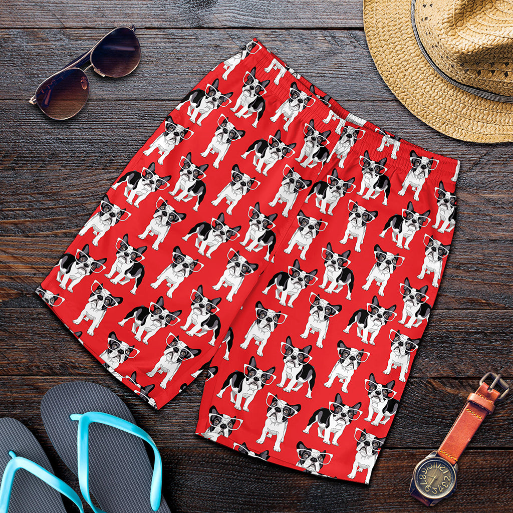 French Bulldog With Glasses Print Men's Shorts