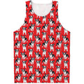 French Bulldog With Glasses Print Men's Tank Top
