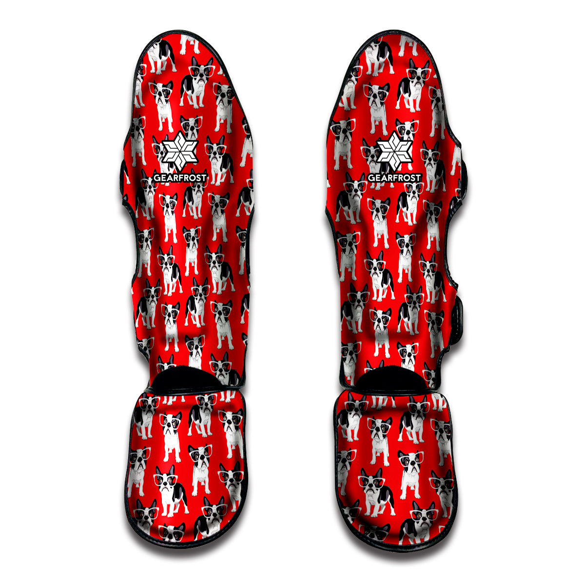 French Bulldog With Glasses Print Muay Thai Shin Guard