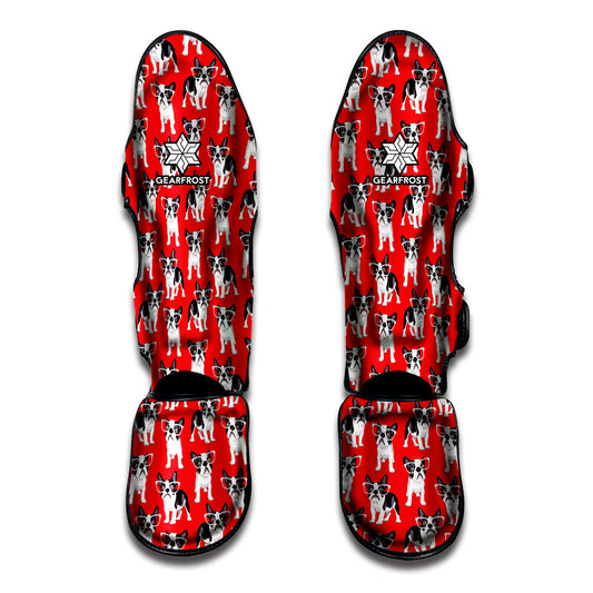 French Bulldog With Glasses Print Muay Thai Shin Guard