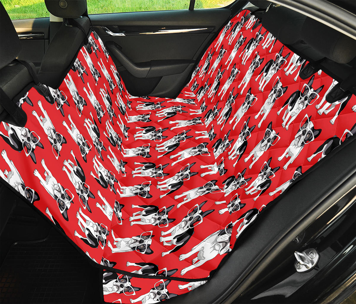 French Bulldog With Glasses Print Pet Car Back Seat Cover