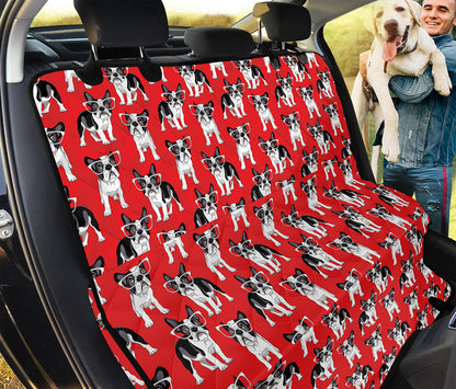 French Bulldog With Glasses Print Pet Car Back Seat Cover