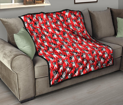 French Bulldog With Glasses Print Quilt