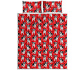 French Bulldog With Glasses Print Quilt Bed Set