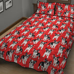 French Bulldog With Glasses Print Quilt Bed Set