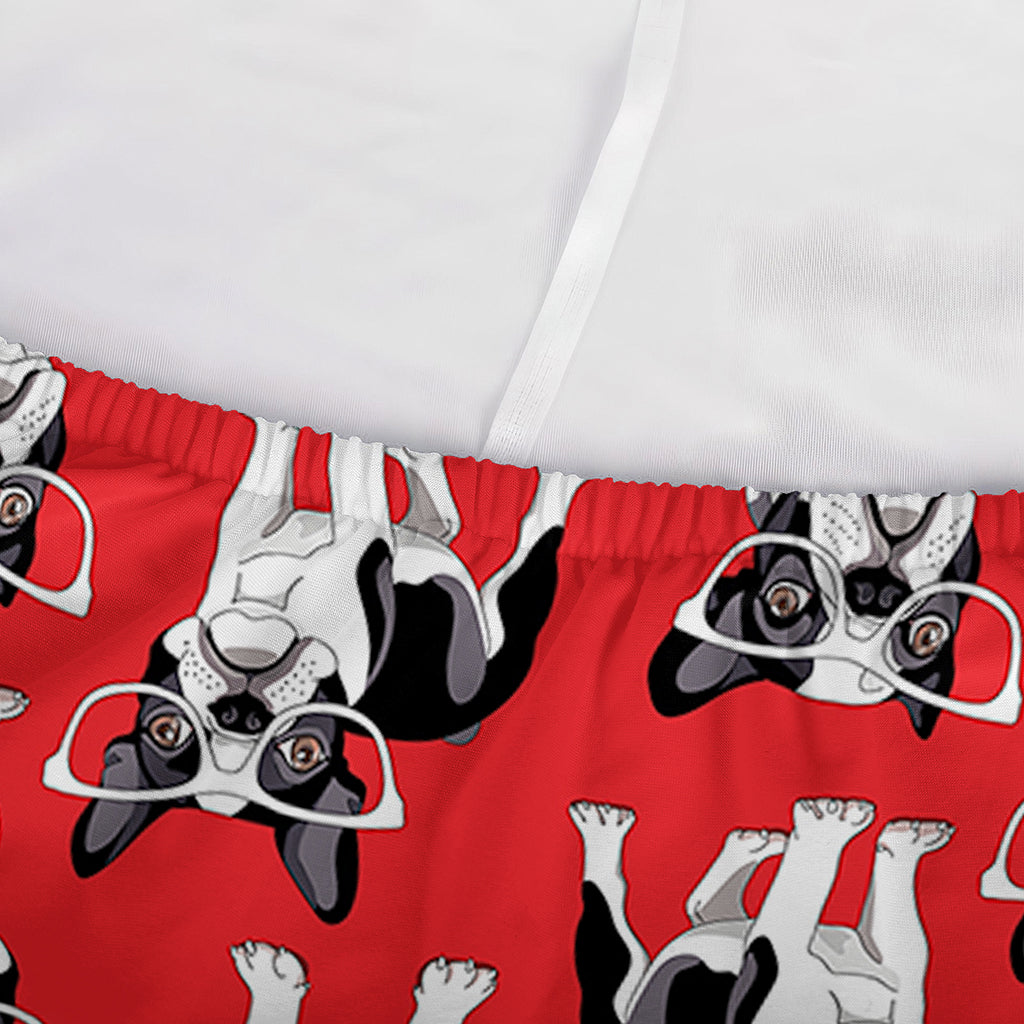 French Bulldog With Glasses Print Sofa Cover