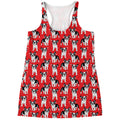 French Bulldog With Glasses Print Women's Racerback Tank Top
