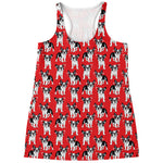 French Bulldog With Glasses Print Women's Racerback Tank Top