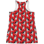 French Bulldog With Glasses Print Women's Racerback Tank Top
