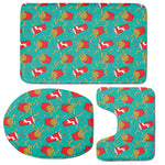 French Fries And Cola Pattern Print 3 Piece Bath Mat Set