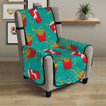 French Fries And Cola Pattern Print Armchair Protector