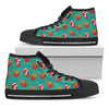 French Fries And Cola Pattern Print Black High Top Shoes
