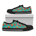 French Fries And Cola Pattern Print Black Low Top Sneakers