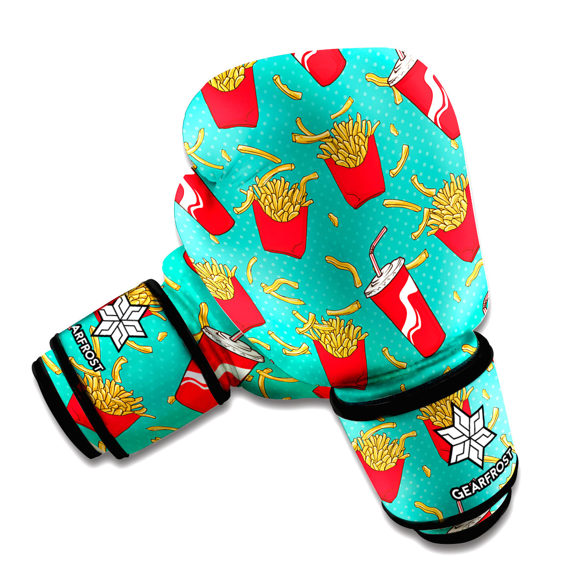 French Fries And Cola Pattern Print Boxing Gloves